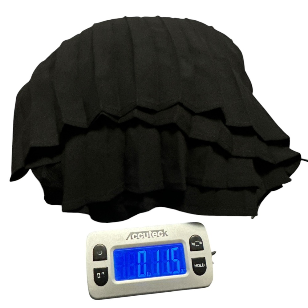DELFI Collective Black Pleated Mesh Yoke Bell Sleeve Mini Dress XS Cocktail - Picture 7 of 7